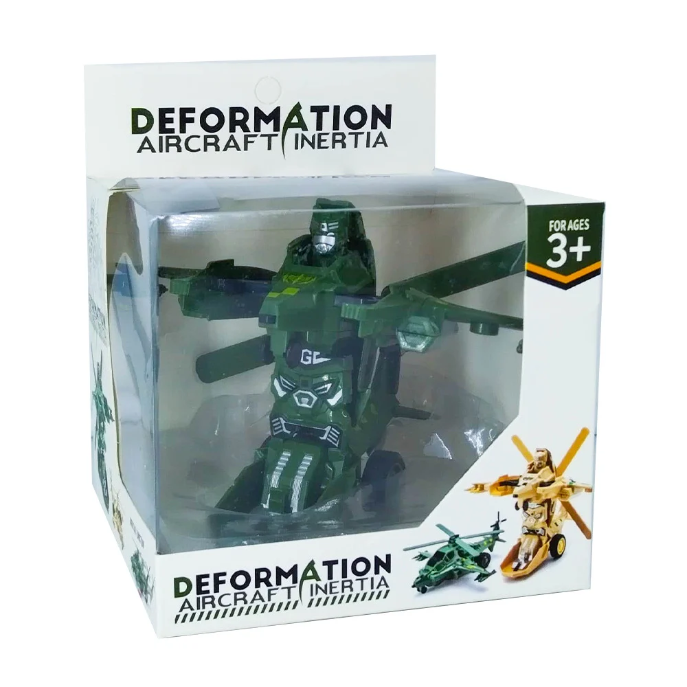 Helicóptero robot deformation aircraft inertia tipo transformers, variedad de colores / hfy-9378