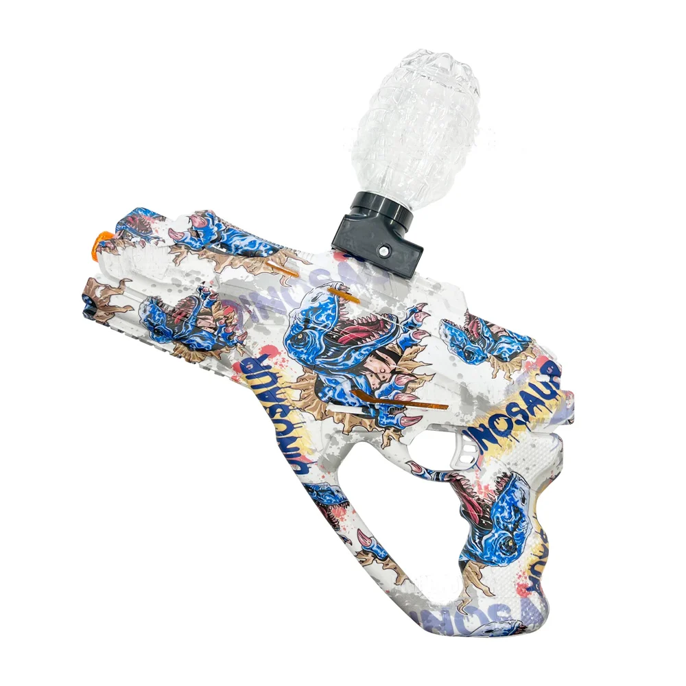 Pistola rifle weihui eléctrica y manual con 2 modos de uso lanza dardos o bolitas de hidrogel pila de litio recargable con accesorios diseño de dinosaurios en color azul / hfy-9678