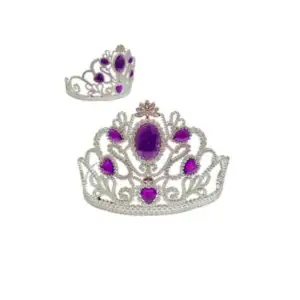 Paquete 12pzas coronas plateadas estilo princesa con pedrería, varied…