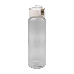 Botella cilíndrica de plástico transparente lisa capacidad de 800 ml,…