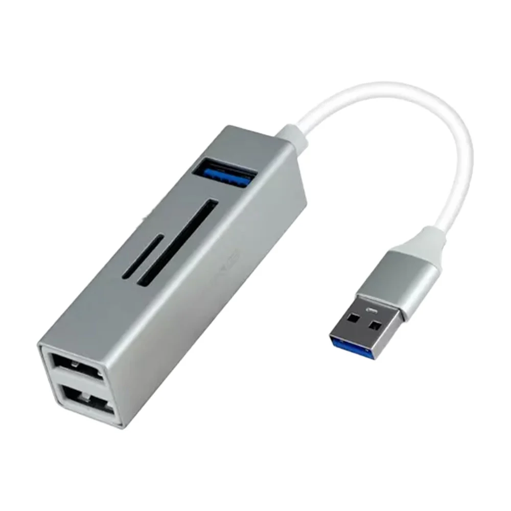 Adaptador hub 5 en 1 con entradas usb-a 3.0, memoria sd tf / usb hub with card reader
