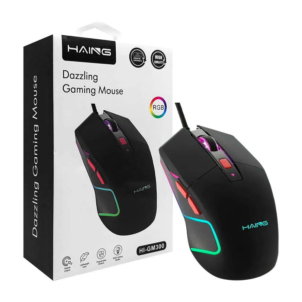 Mouse alámbrico gamer haing con botones...