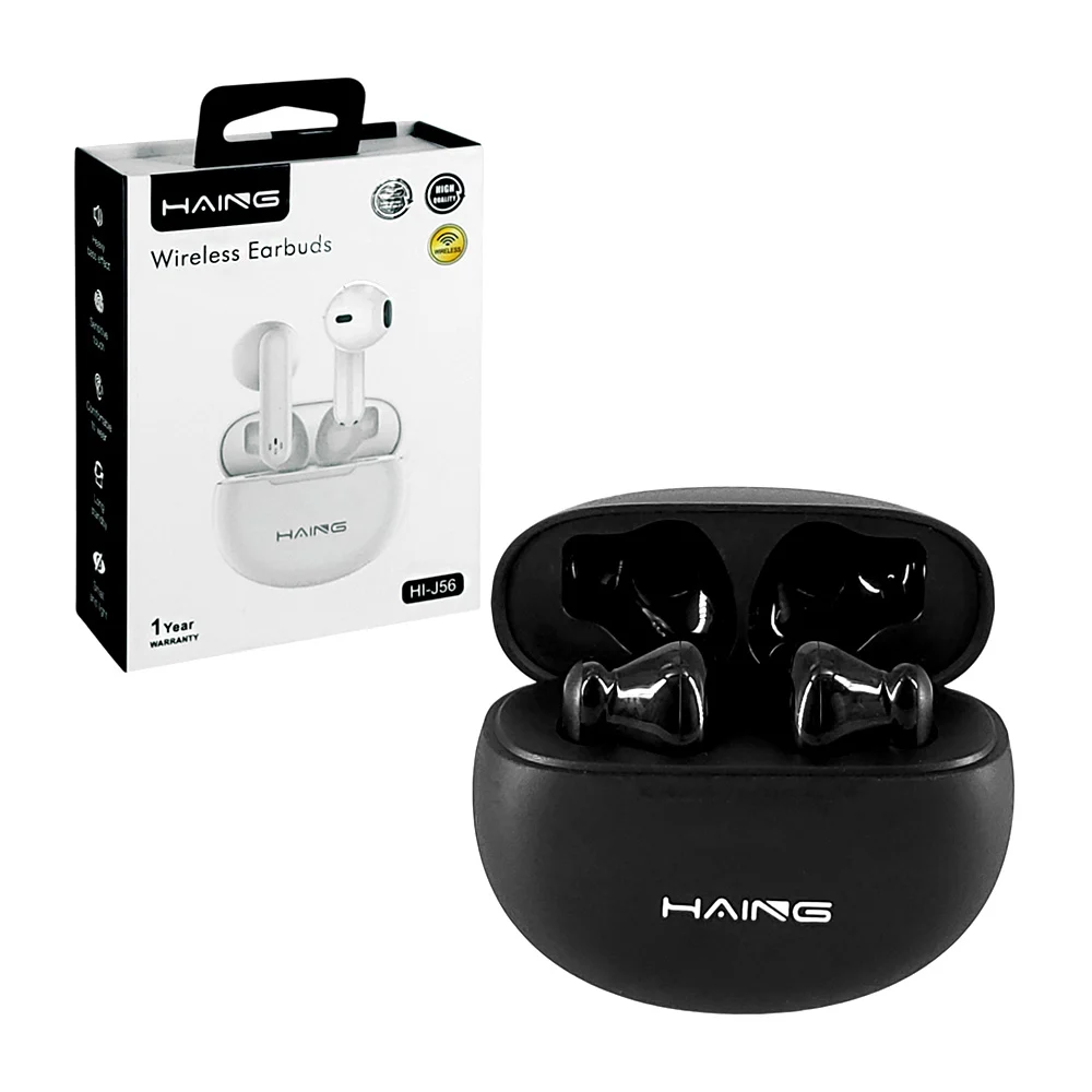 Audífonos inalámbricos haing estilo earphones, con estuche de carga redondo y función touch, variedad de colores / haing / hi-j56