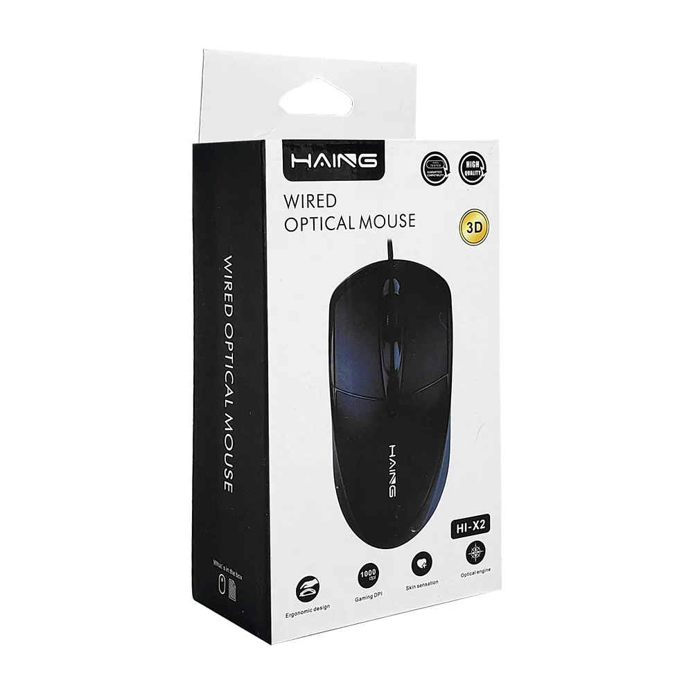 Mouse alámbrico haing óptico usb en color negro / 124462