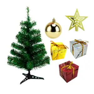 Juego árbol / pino de navidad pequeño 40cm en color verde con regalos…