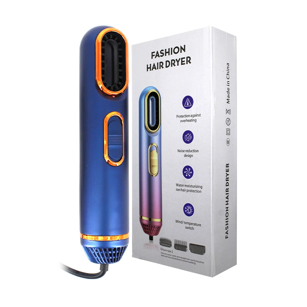 Secador cilíndrico de cabello con accesorios intercambiables, variedad de colores / fashion hair dryer