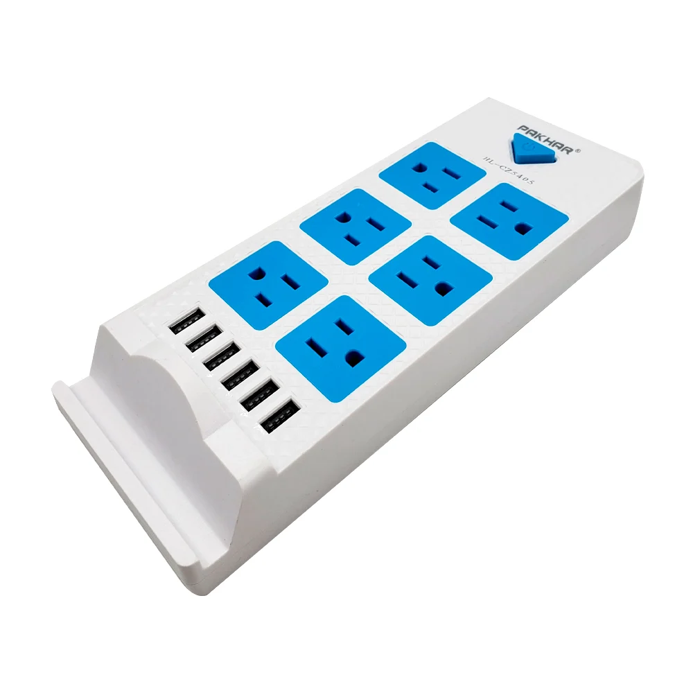 Barra multicontacto con 6 tomacorrientes y 6 puertos usb / pakhar / hl-cz5405