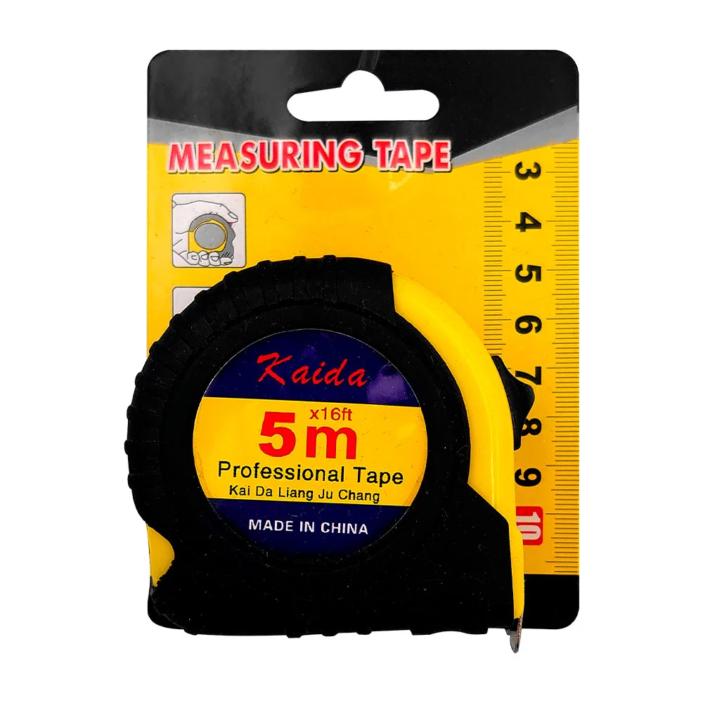 1pza Cinta métrica / flexómetro bicolor ajustable, con asa agarradera, y capacidad de 5m, variedad de usos / measuring tape / jc8965