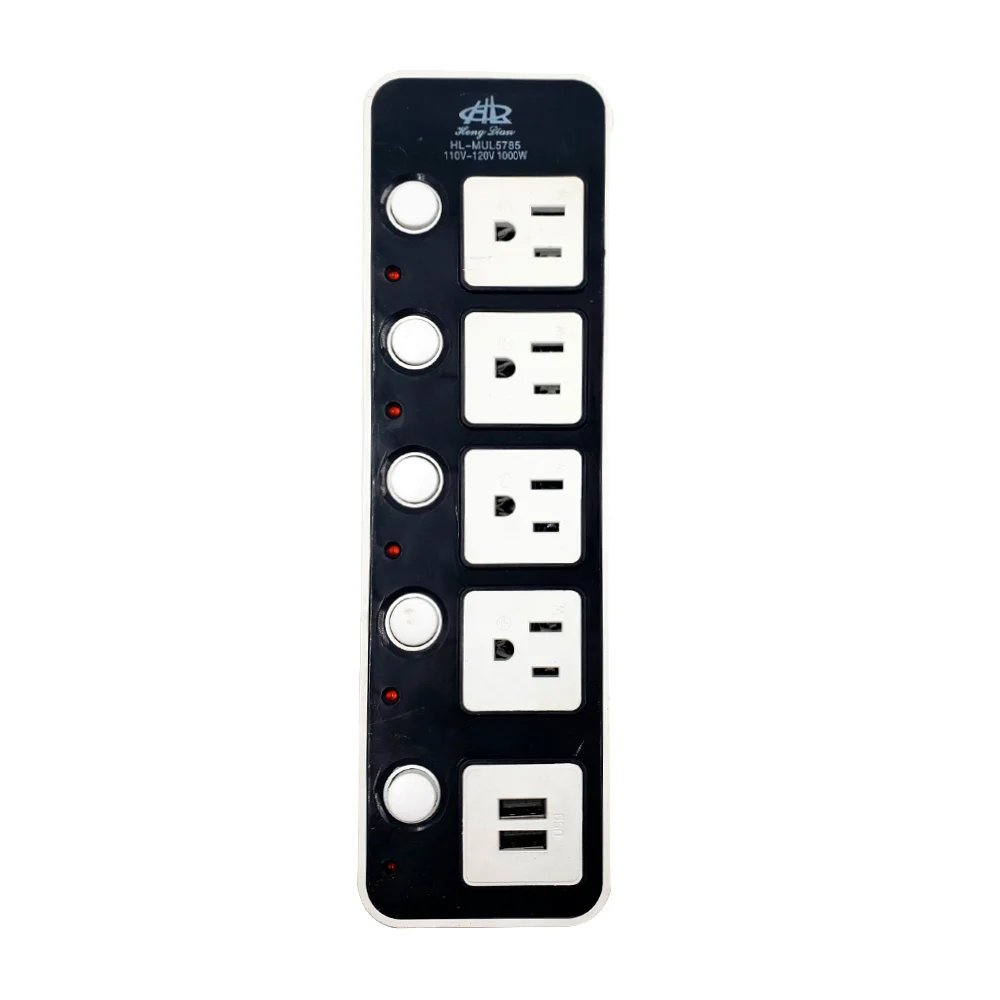 Barra multicontacto con 4 tomacorrientes y 2 puertos usb / hl-mul5785