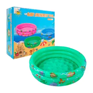 1pza Alberca redonda inflable infantil, con estampado de animales mar…