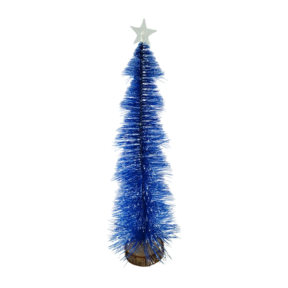 Mini árbol de navidad con luz led rgb + diseño efecto nevado y base de madera 40cm, variedad de colores / hl-sdh8801