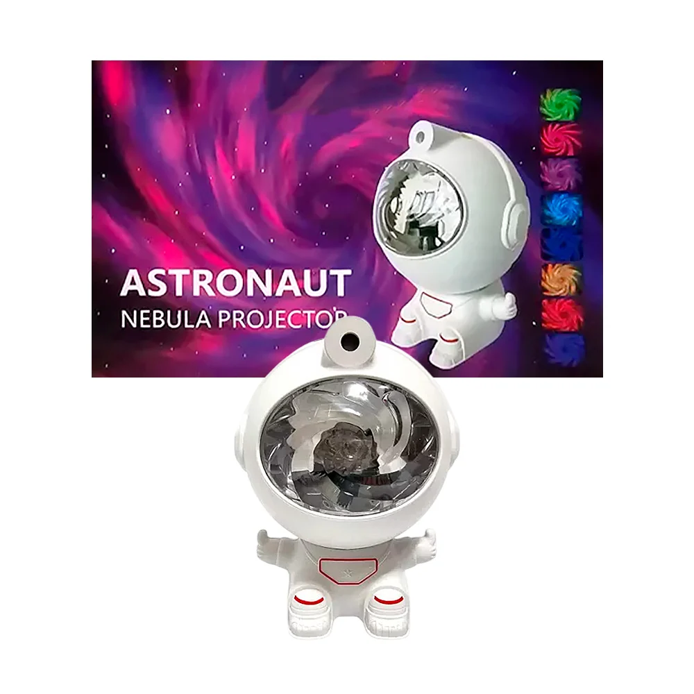 Proyector led láser recargable en forma de astronauta con proyección de nebula, variedad de colores / astronaut nebula projector / hl-tyd4335