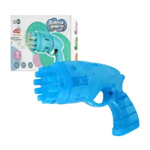 1pza Juguete pistola lanza burbujas translúcido, con función a pilas,…