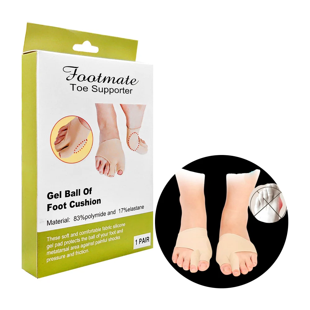 Par de almohadillas-plantillas para proteger los juanetes de los pies / footmate toe supporter hls-512