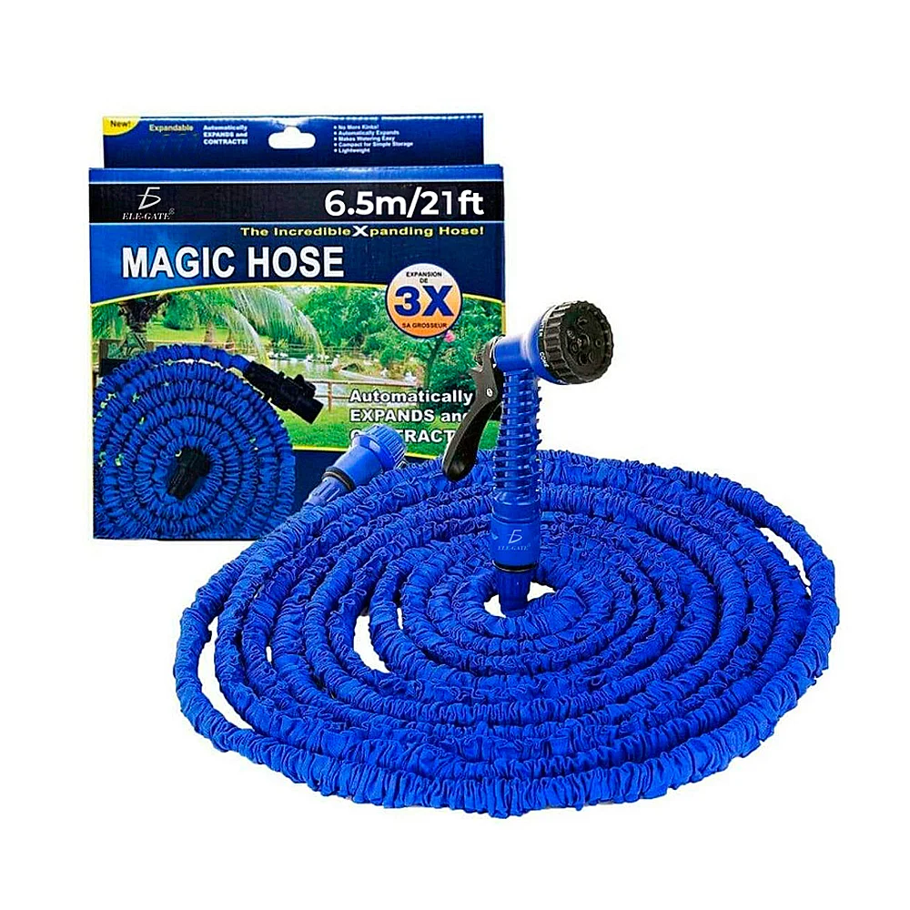 Manguera mágica flexible expandible de 7.5 metros + pistola aspersor con 7 modos de riego / hog.85