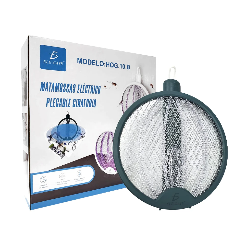 Raqueta eléctrica tipo lámpara mata mosquitos plegable con colgante, variedad de colores