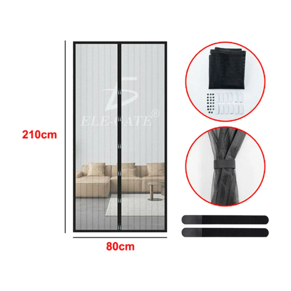 Cortina mosquitero malla rectangular magnética ele-gate para puerta 90x210cm / hog.188.90*210cm.