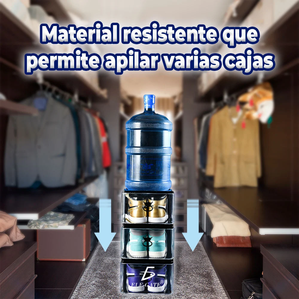 Organizador plegable grande para zapatos en forma de cajón de 3 compartimentos de plástico / hog. 224.l