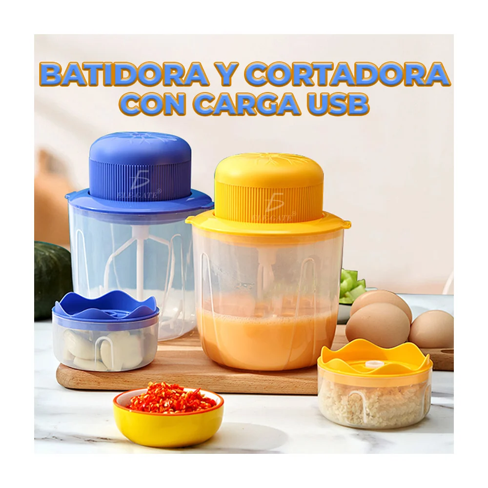 Mini batidor y cortador recargable para alimentos multifuncional, variedad de colores
