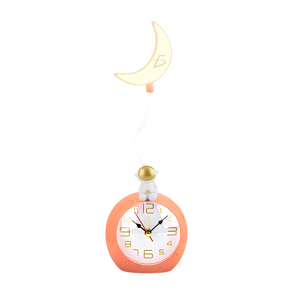 Reloj con lámpara de noche con forma de luna y astronauta, variedad de colores / hog.255