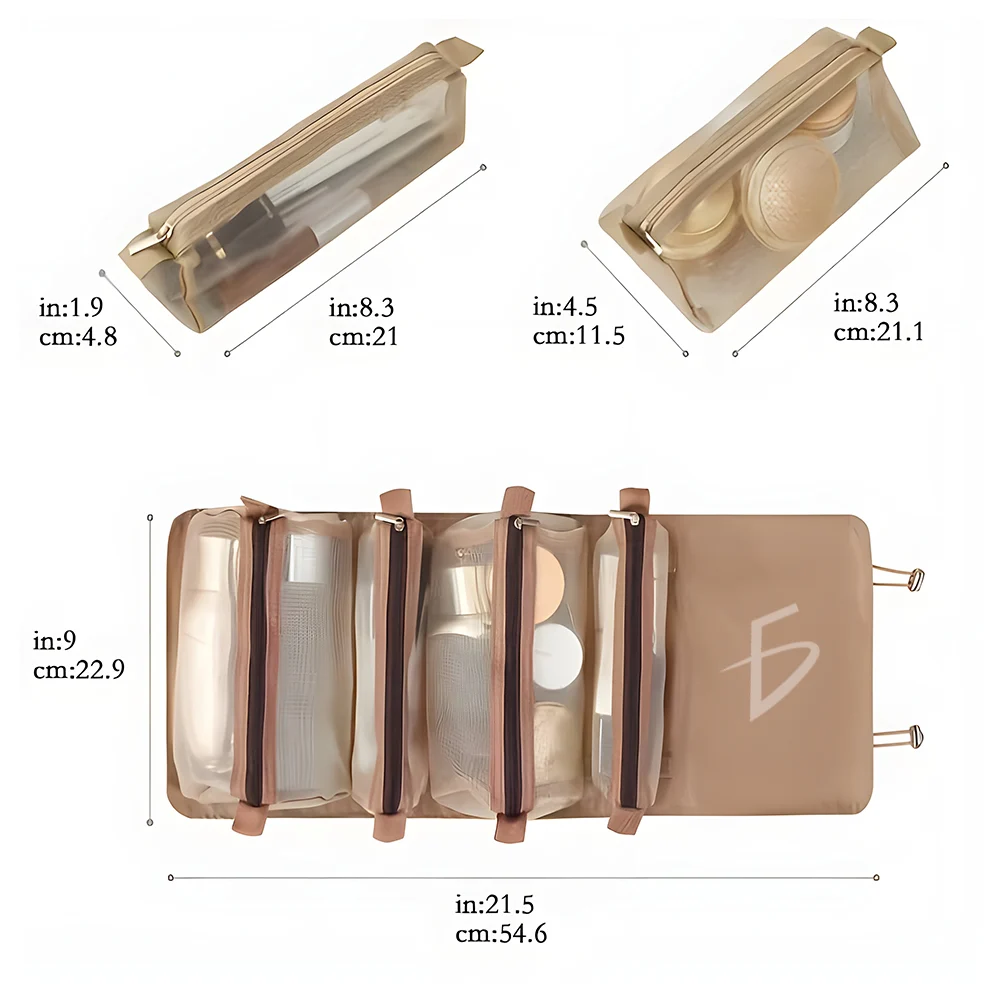 Cosmetiquera - estuche de maquillaje, con velcro, aceptables, bolsa compacta y ajustable, variedad de colore / hog.263