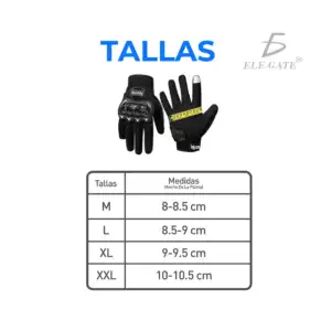 Par guantes ajustable de motocicleta con protección de nudillos y ant…