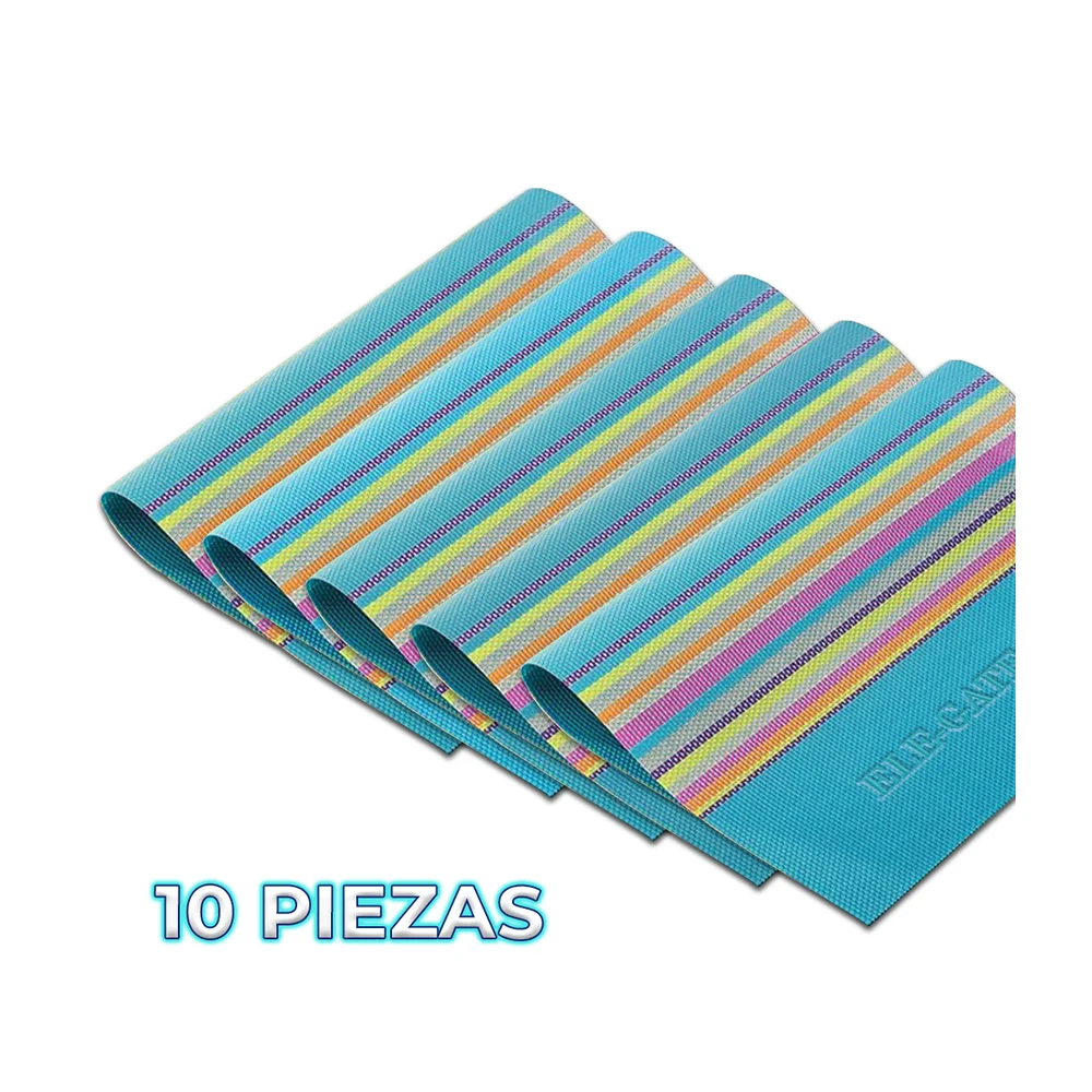 Juego de 10 manteles individuales para mesa de comedor, variedad de colores / hog.285.6