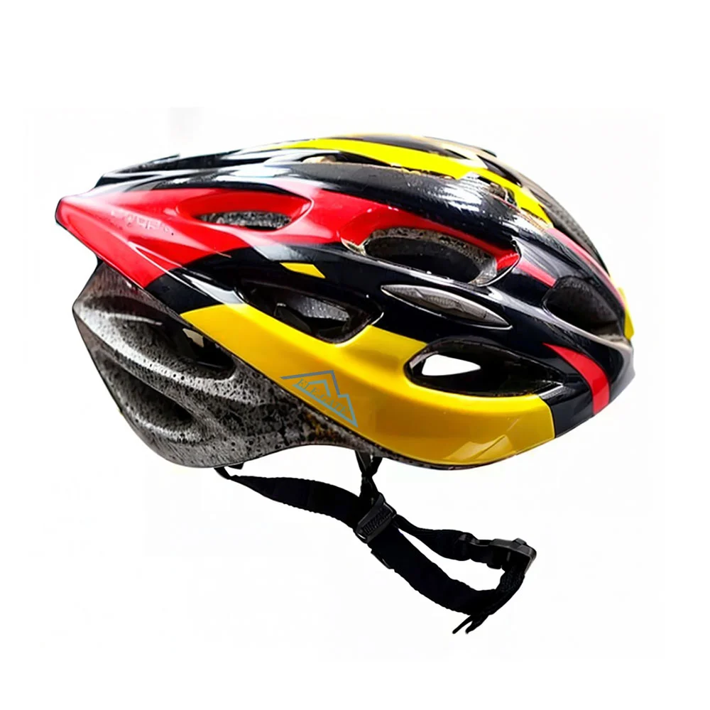 Casco de seguridad para ciclismo o scooter con diseño aerodinámico y con sistema de ajuste