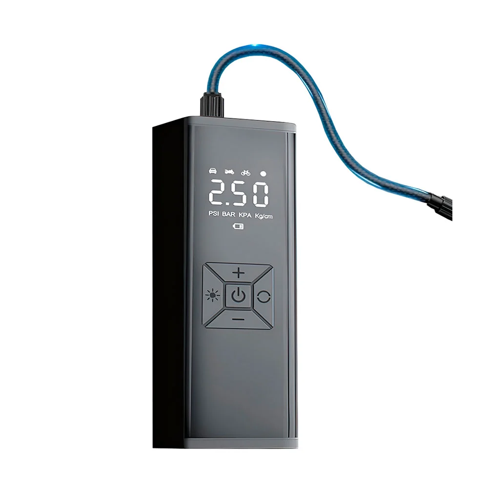 Bomba de aire eléctrica con batería, luz, pantalla lcd para neumáticos de bicicleta y coche / hog.95.b