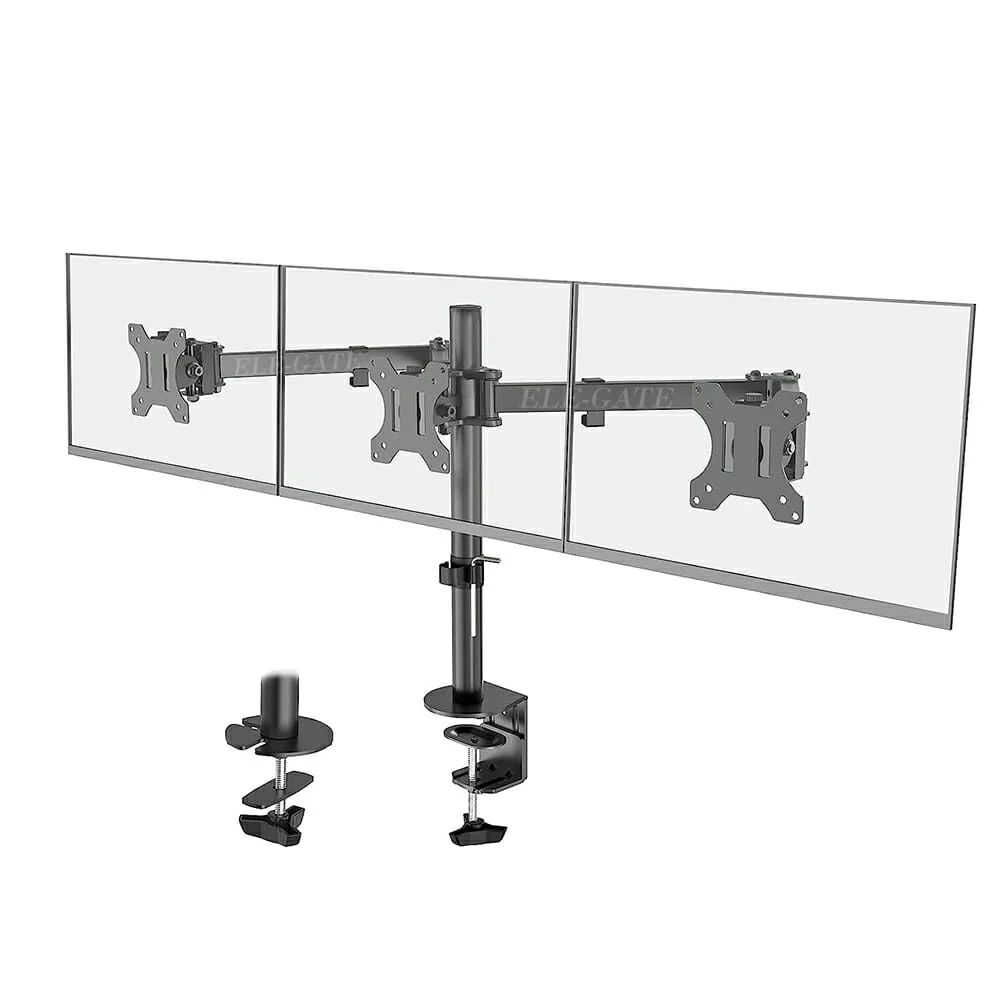Soporte metálico móvil ele-gate para 3 pantallas monitores de 19 a 24 pulgadas / hold.86