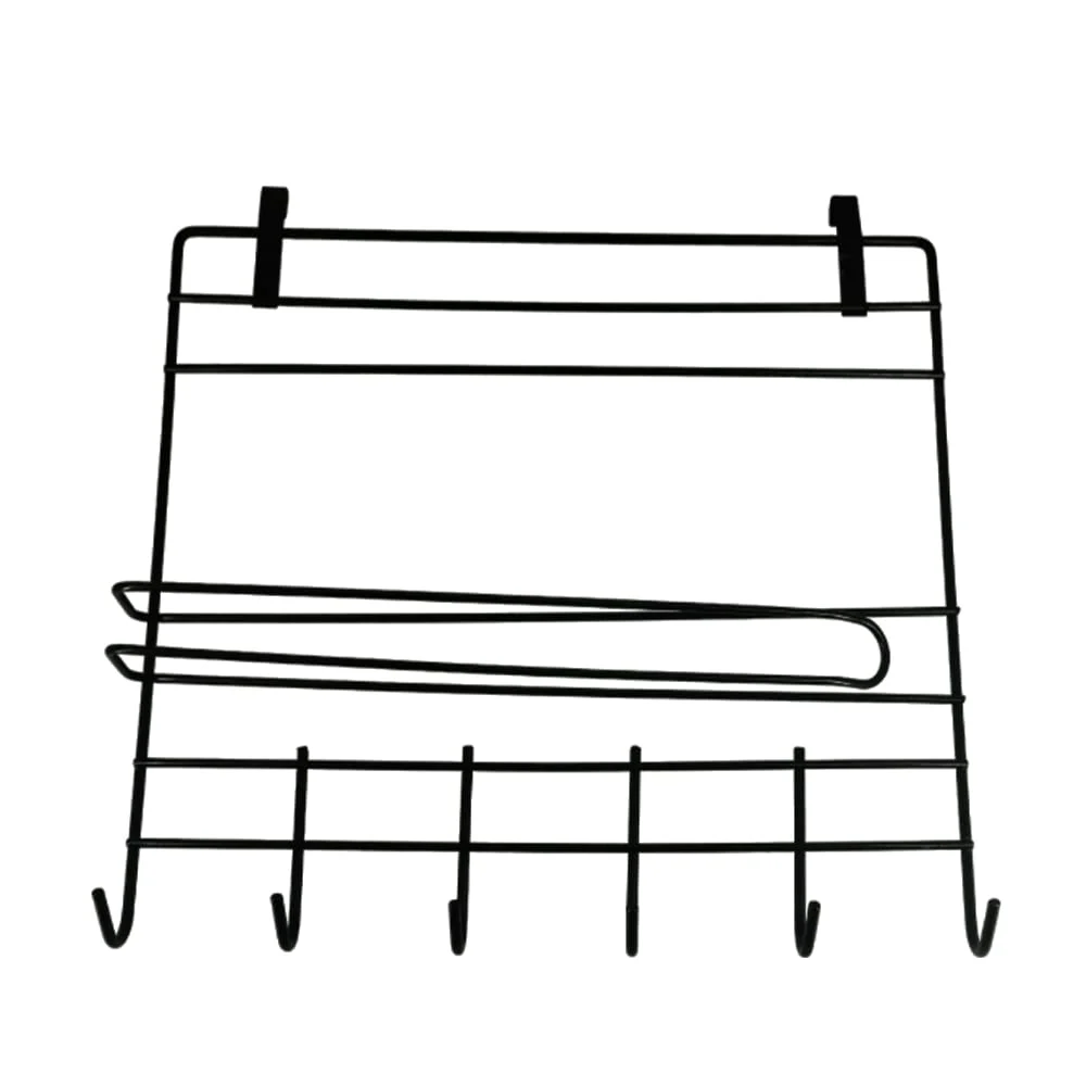 Estante para cocina con 3 repisas, porta toallas de papel y 6 ganchos, variedad de colores / 009977