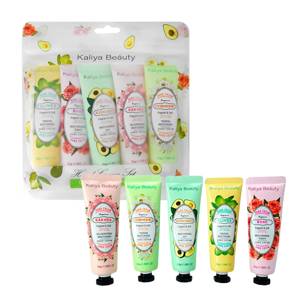 Paquete con 5 cremas hidratantes para manos con esencia de aceites, 30g / kaliya beáuty / ay-3005