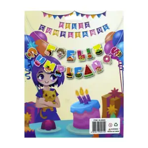 Guirnalda / banderín feliz cumpleaños con diseño de postres