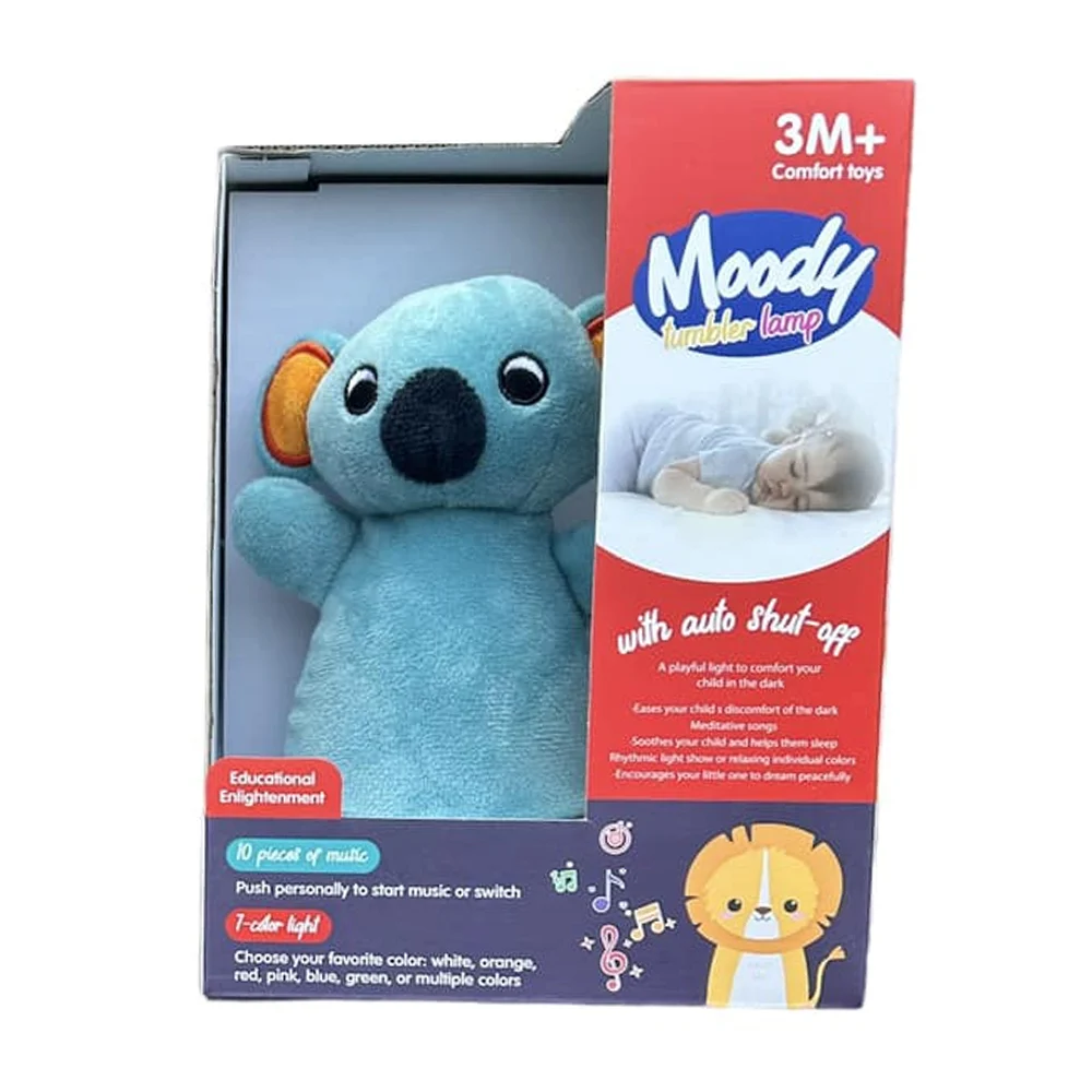 Lámpara de noche infantil con diseño afelpado de animales con luz y sonido, variedad de modelos / moody tumbler lamp