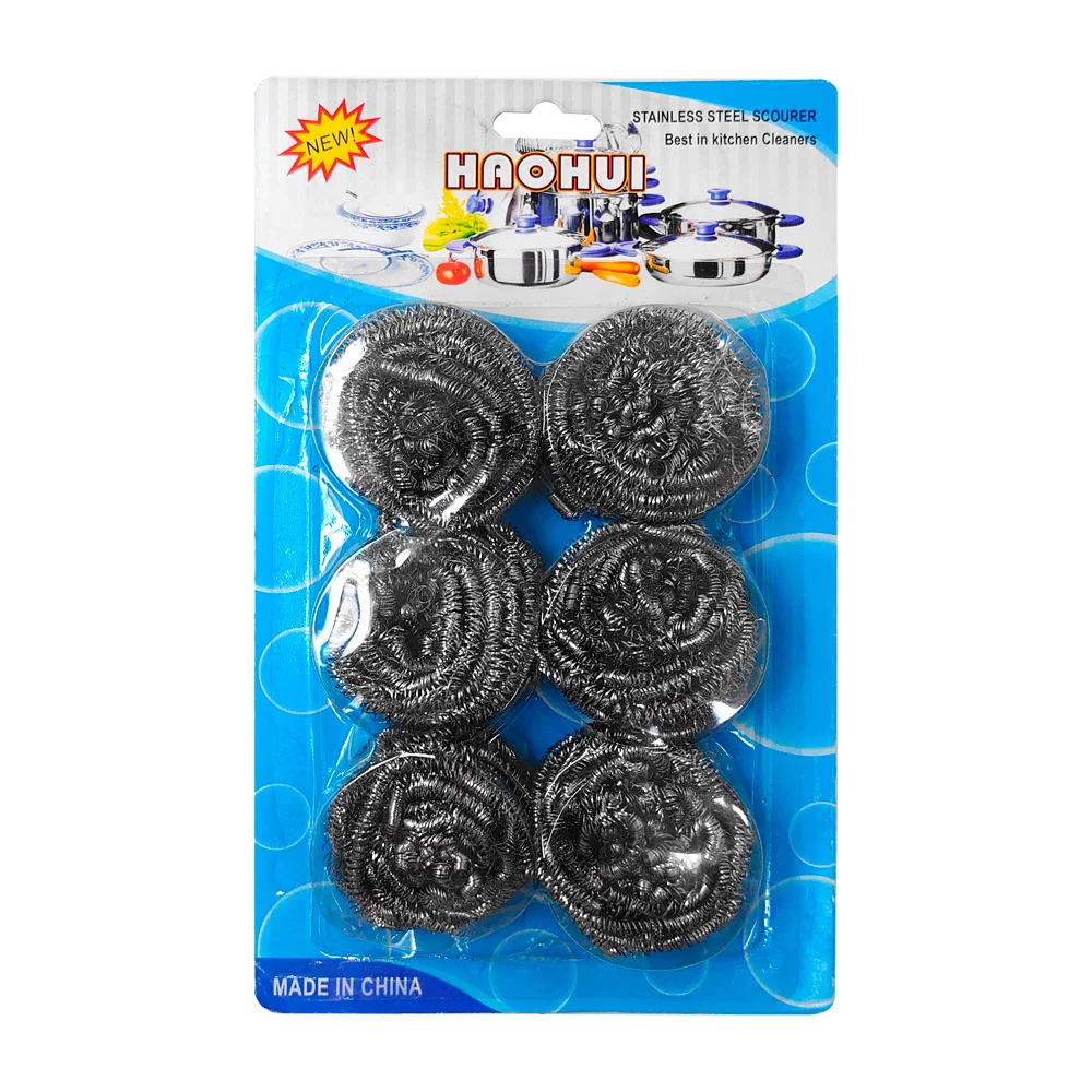 Paquete con 6 fibras metálicas medianas para lavar trastes / jiede / haohui / hw59092 / hw59097