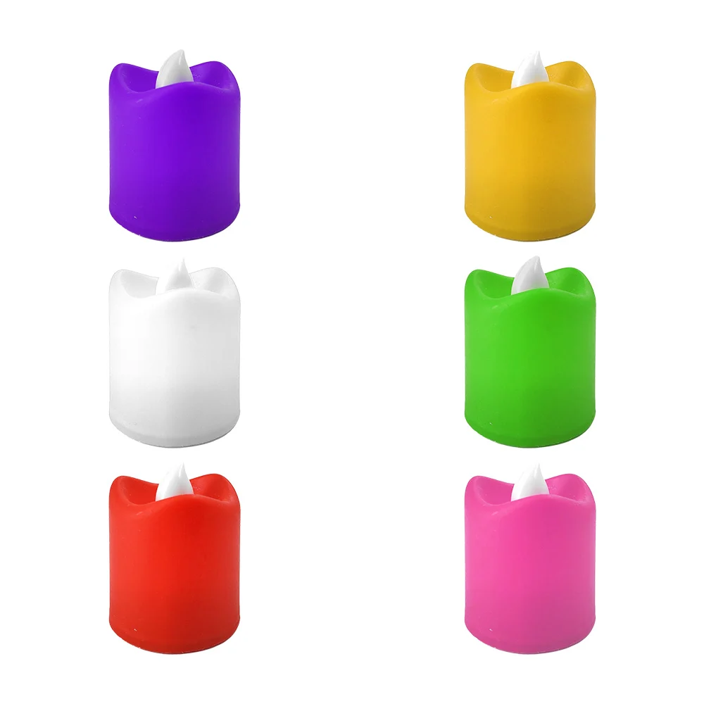 Mini vela de plástico con luz cálida, 4cm, variedad de colores / hw59823