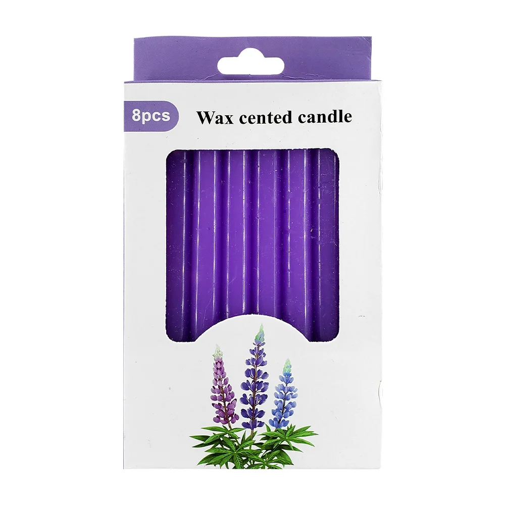 Paquete con 8 velas de cera con aroma, 13.5cm / wax cented candle / hw59919