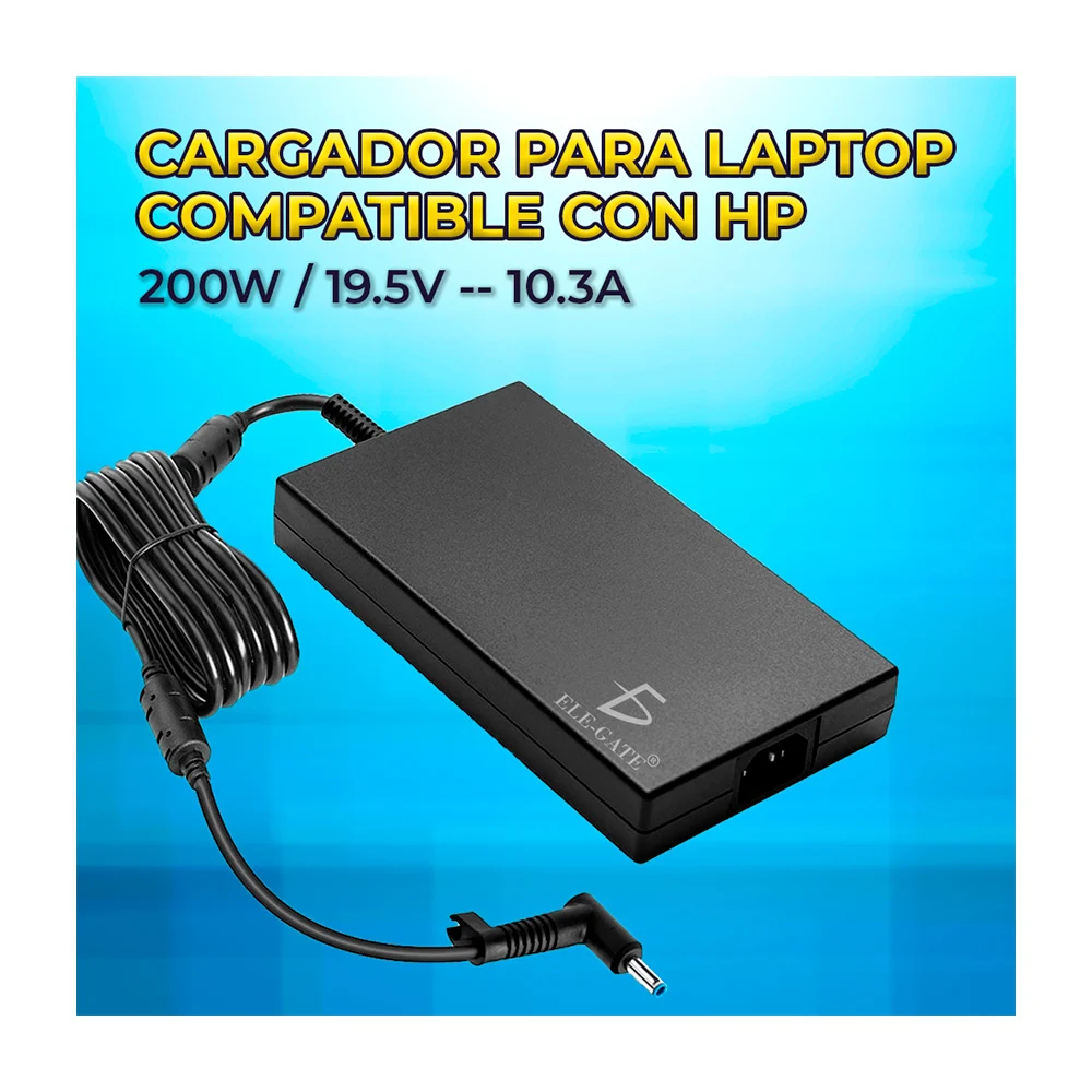 Cargador para laptop con punta de 4.5x3.0mm, compatible con hp / 200w 19.5v 10.3a