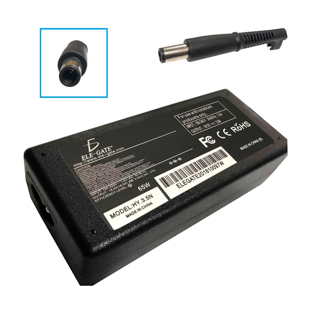 Cargador para laptop compatible con hp / 60w 18.5v 3.5a