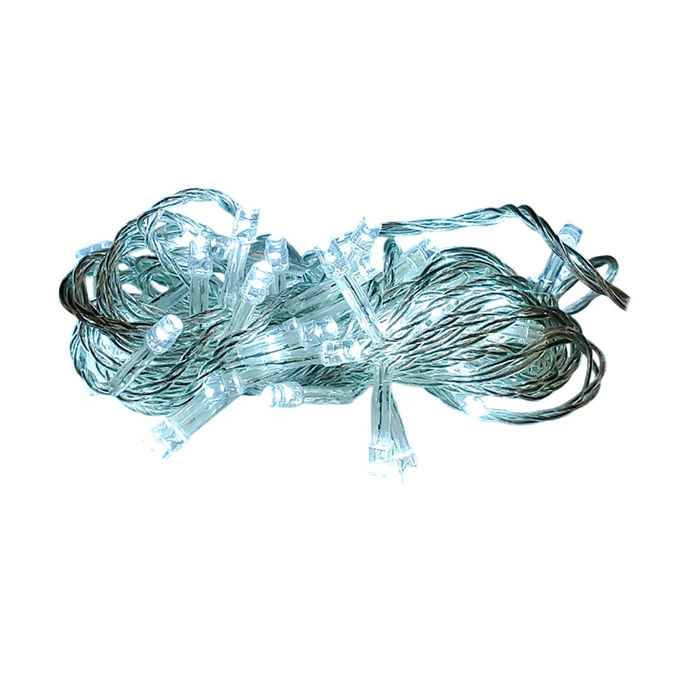 Serie de cable transparente de 4 metros con 50 luces navideñas en color blanca / hz8022b