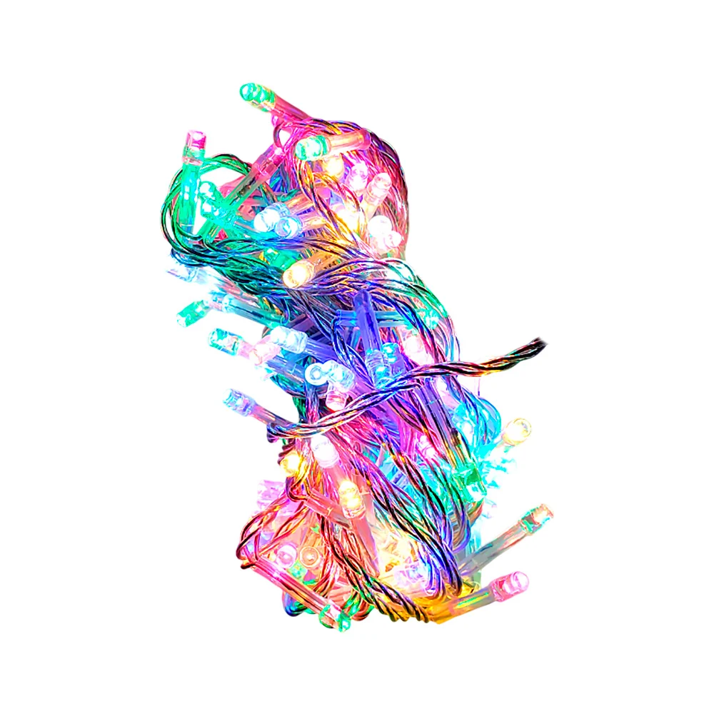 Serie de cable transparente de 7 metros con 100 luces navideñas en tono multicolor / hz8023-c