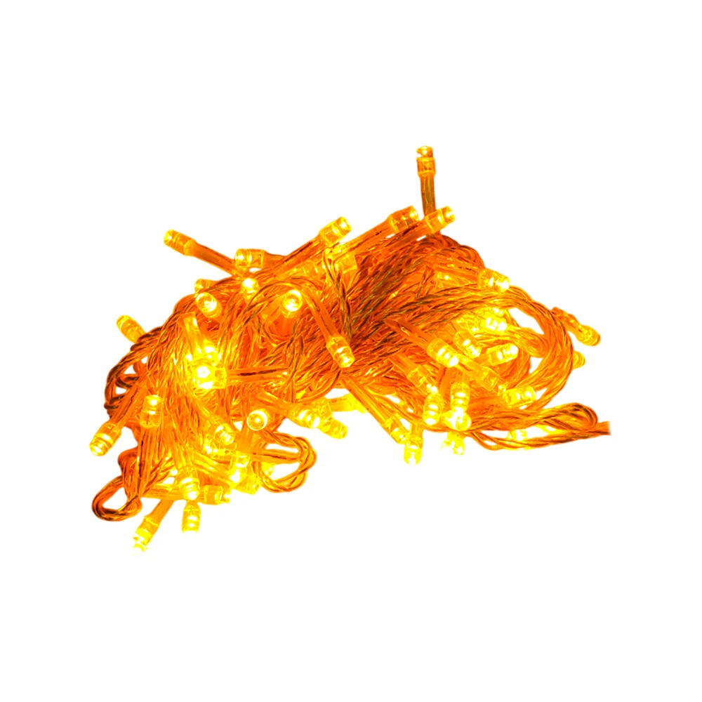 Serie de cable dorado de 7 metros con 100 luces navideñas en color dorada / hz8023-d