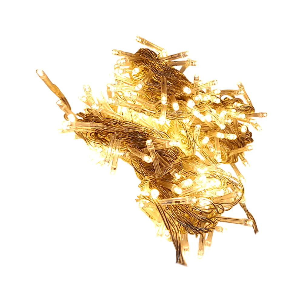 Serie de cable transparente de 15 metros con 300 luces navideñas en tono cálida / hz8026-n