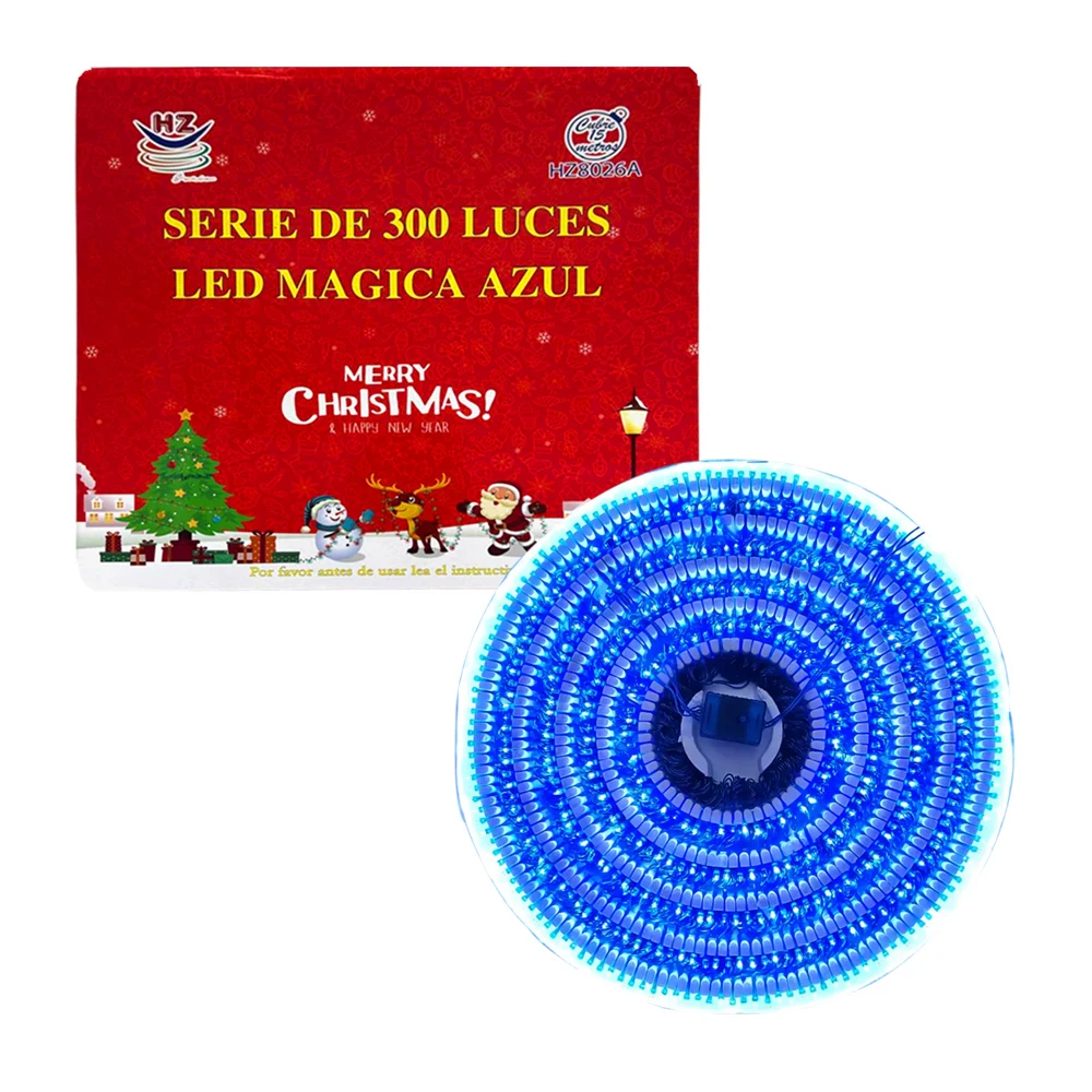 Serie de cable azul de 15 metros con 300 luces navideñas en color azul / hz8026a