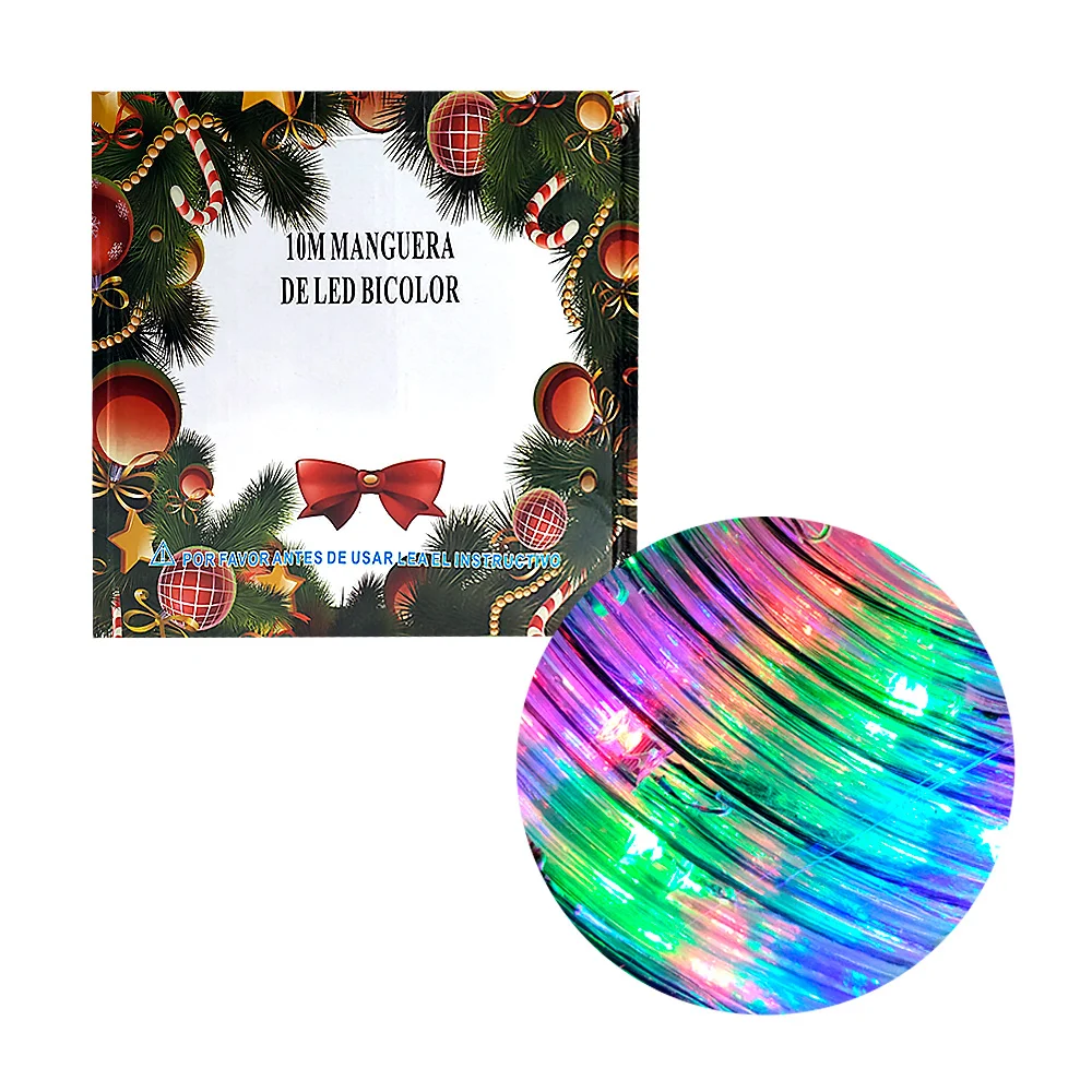 Manguera led de 10 metros en tono multicolor para decoración navideña / hz8031tr