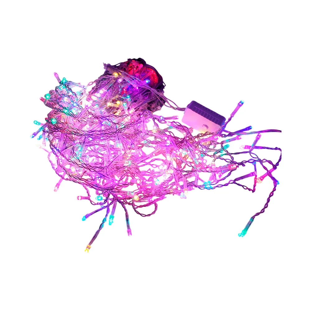 Serie cascada de cable transparente de 6 metros con 300 luces navideñas en tono multicolor / hz8032c