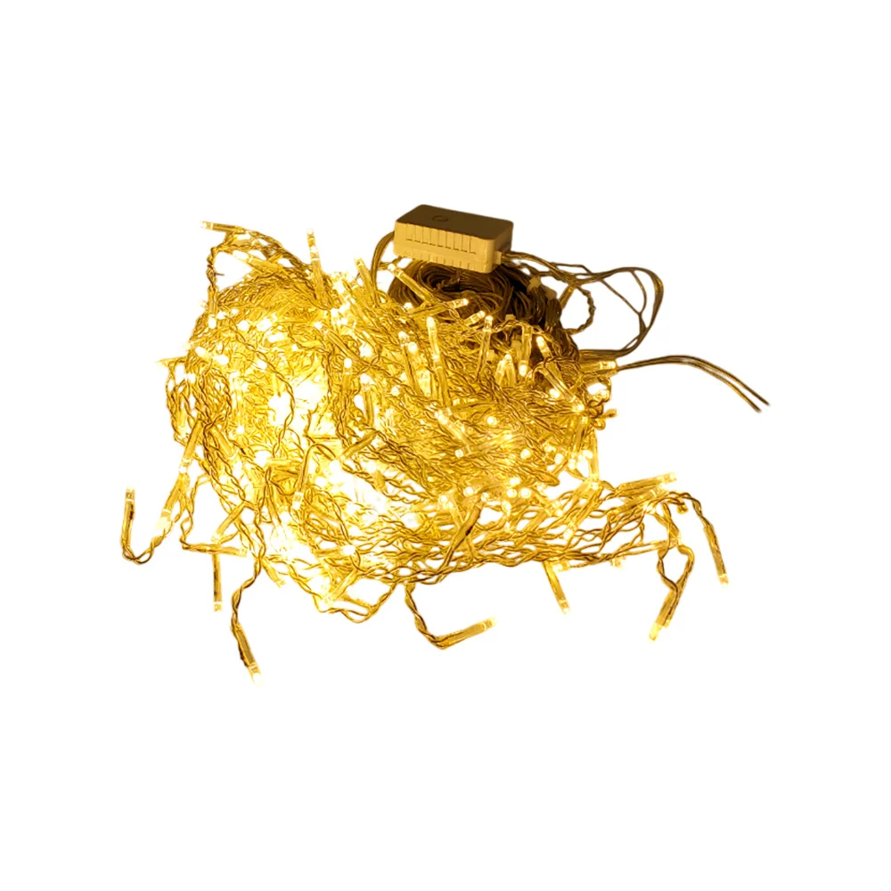 Serie cascada de cable transparente de 6 metros con 300 luces micro led navideñas en tono cálida / hz8057n