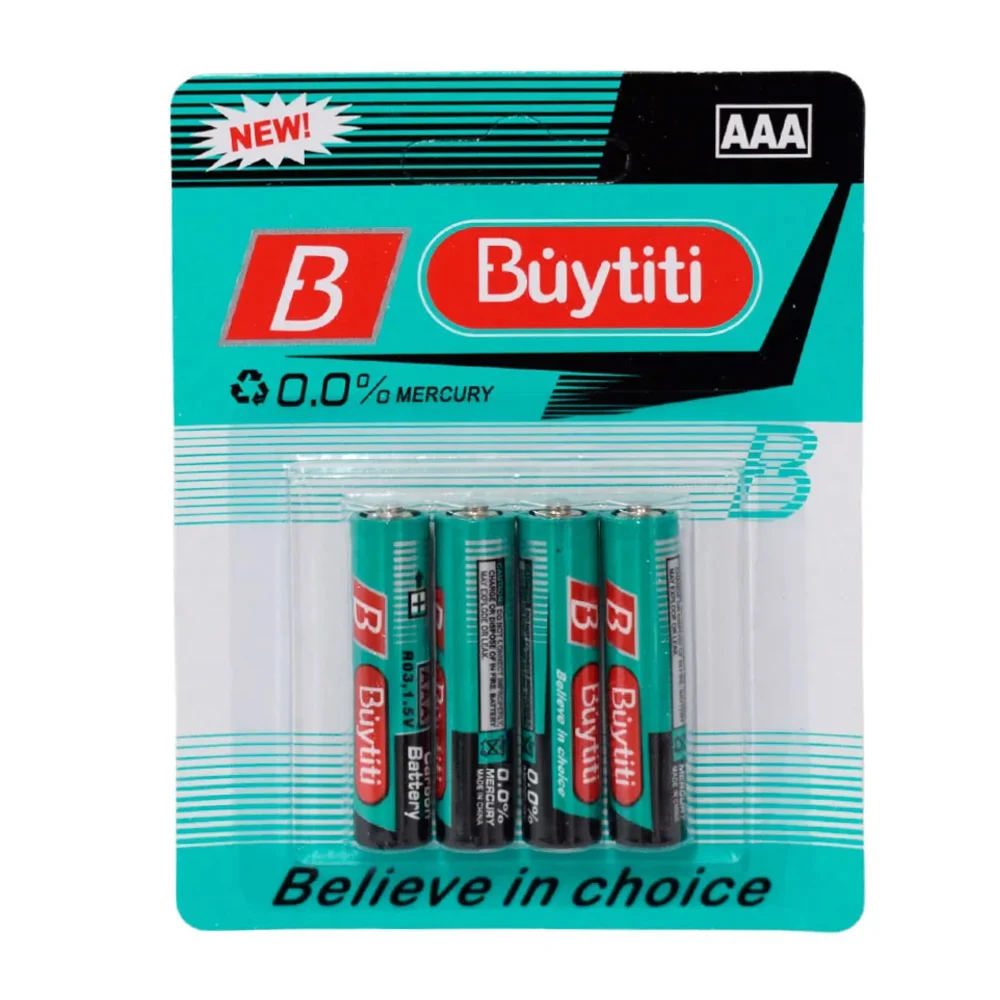 Blíster con 4 pilas aaa buytiti, 1.5v / carbon battery / idc-7aaa