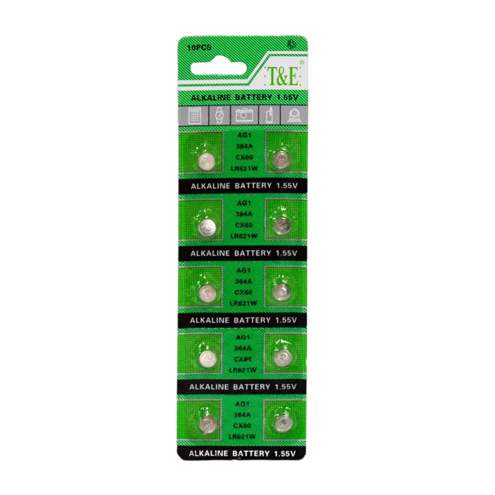 Blíster 10 pilas alcalinas 1.55v, lr621w para reloj / idc-ag1