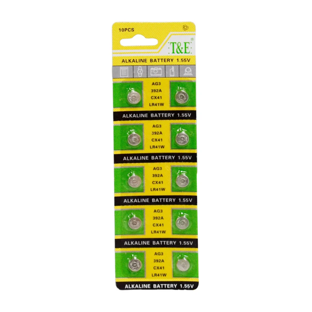 Blíster 10 pilas alcalinas 1.55v, lr41w para reloj / idc-ag3